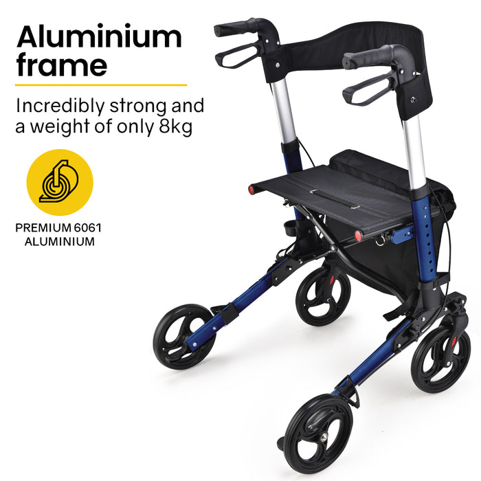 136Kg Capacity | Lightweight Design | Adjustable Height Deluxe Rollator
