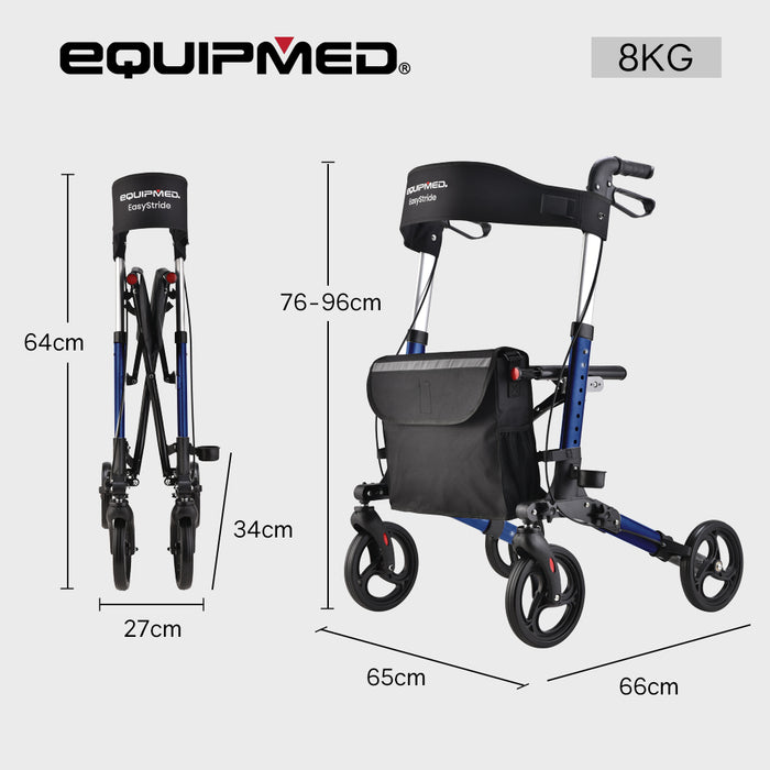136Kg Capacity | Lightweight Design | Adjustable Height Deluxe Rollator
