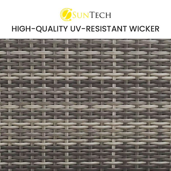 1 Seater Outdoor Ottoman Modular Wicker Lounge Furniture Grey