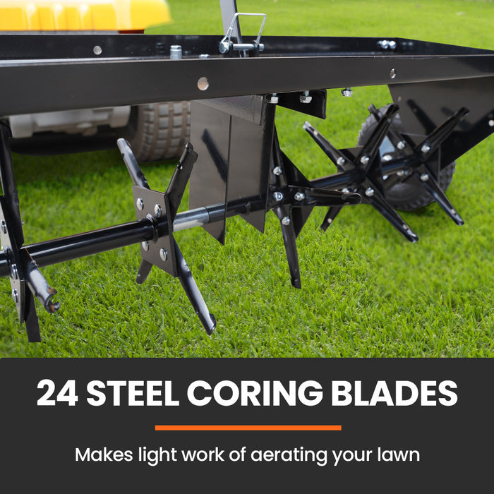 Tow Behind Plug Lawn Aerator 1M (40") Wide Universal Hitch For Ride On Mower Garden Tractor