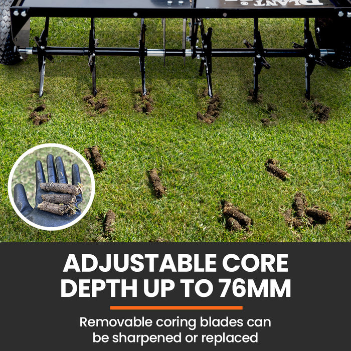 Tow Behind Plug Lawn Aerator 1M (40") Wide Universal Hitch For Ride On Mower Garden Tractor