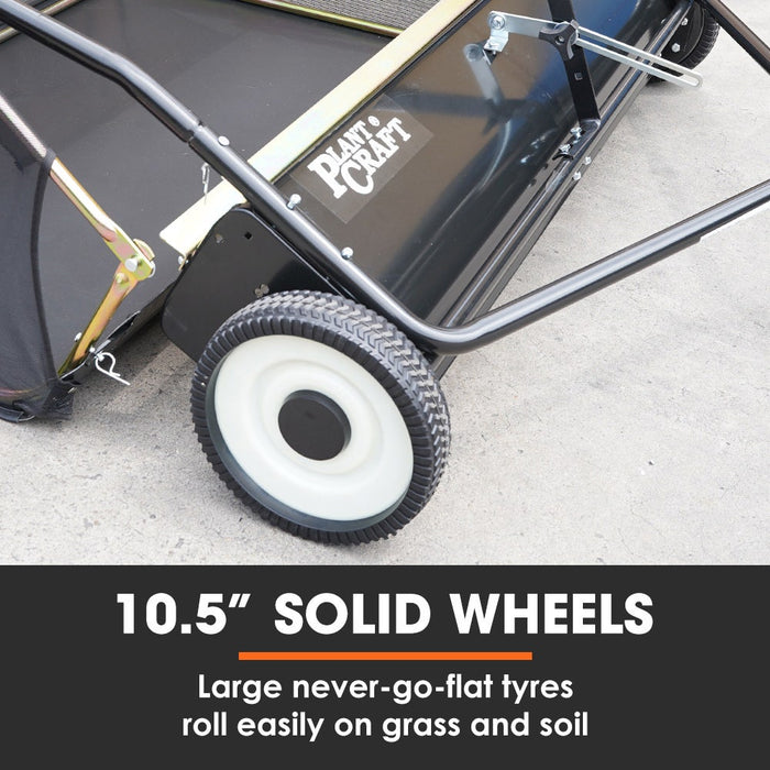 Lawn Sweeper 48" Wide Tow Behind Leaf And Grass Clipping Collector Universal Hitch For Ride On Mower Garden Tractor