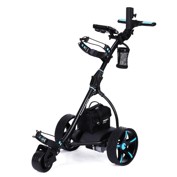 Golf Buggy Electric Trolley Automatic Motorised Foldable Cart Led Black