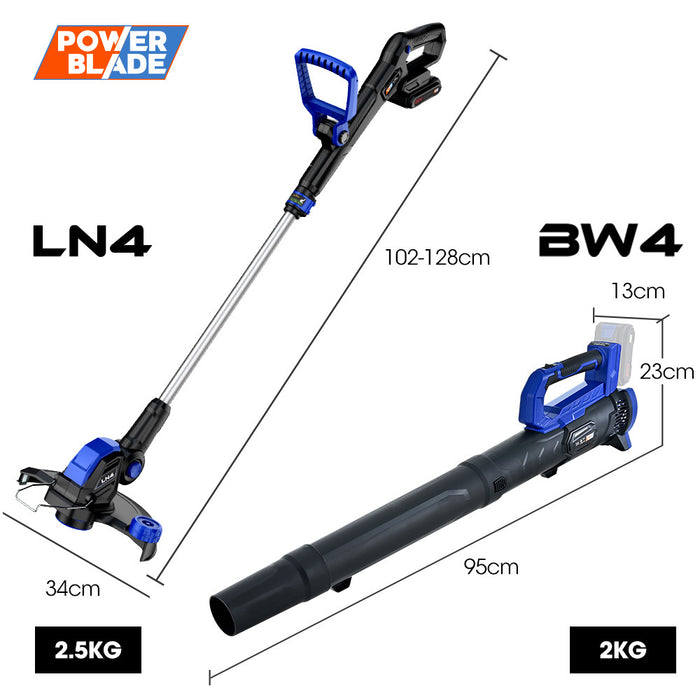 20V Leaf Blower & Line Trimmer / Edger Combo Kit With 4.0Ah Battery & Fast Charger