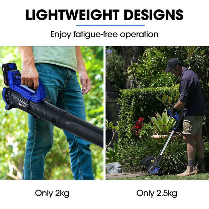 20V Leaf Blower & Line Trimmer / Edger Combo Kit With 4.0Ah Battery & Fast Charger