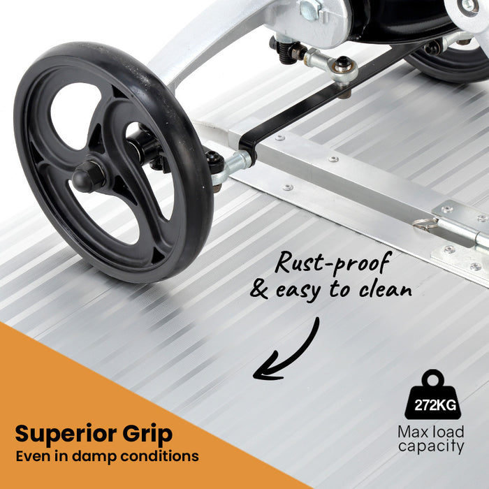 152Cm Portable Folding Aluminium Access Ramp 272Kg Rated For Wheelchair Mobility Scooter Rollator