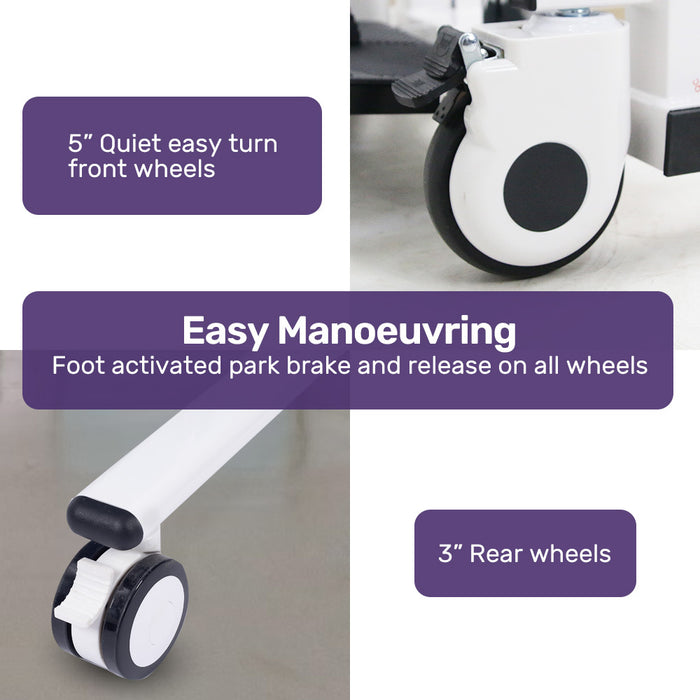 4In1 Patient Lift Transfer Chair Manual Height Adjustment Shower Compatible Over Toilet Removable Commode For Seniors Elderly Disabled