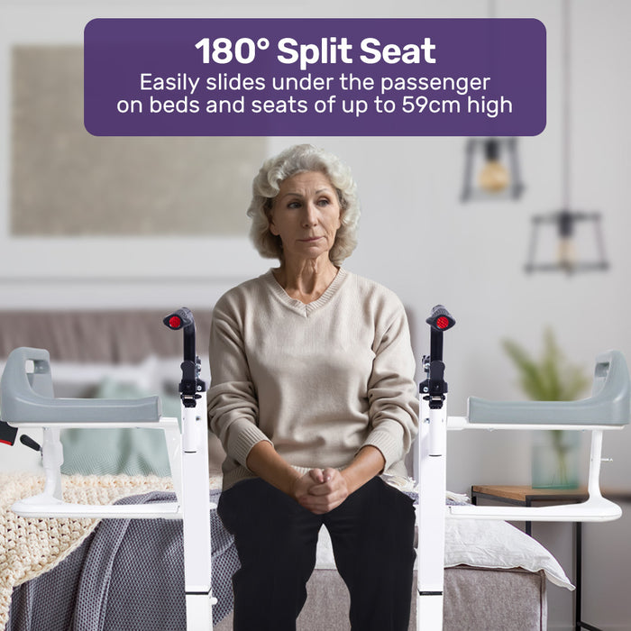 4In1 Patient Lift Transfer Chair Manual Height Adjustment Shower Compatible Over Toilet Removable Commode For Seniors Elderly Disabled