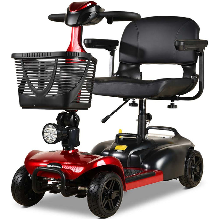 Freelite+ Mid-Sized Foldable Electric Mobility Scooter Lithium Battery Long Range And Easy Charging Red