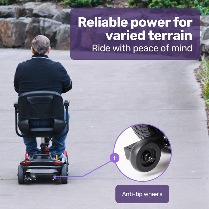 Freelite+ Mid-Sized Foldable Electric Mobility Scooter Lithium Battery Long Range And Easy Charging Red