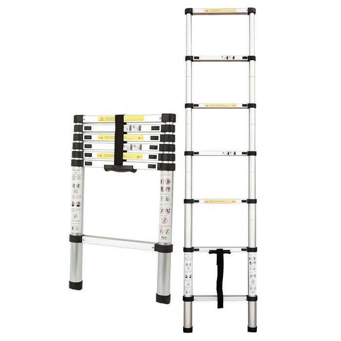 2M Telescopic Aluminium Ladder Alloy Extension Extendable Steps