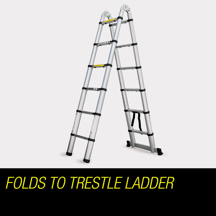 3.8M Multipurpose Telescopic Folding Ladder Aluminium Alloy Extension