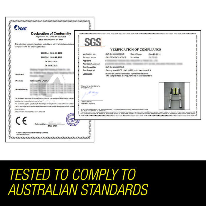 3.8M Multipurpose Telescopic Folding Ladder Aluminium Alloy Extension