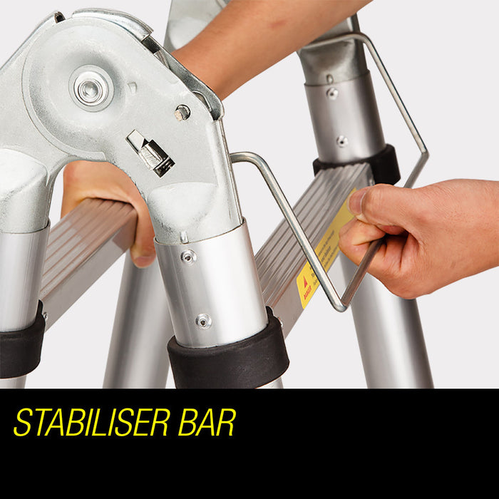 3.8M Multipurpose Telescopic Folding Ladder Aluminium Alloy Extension