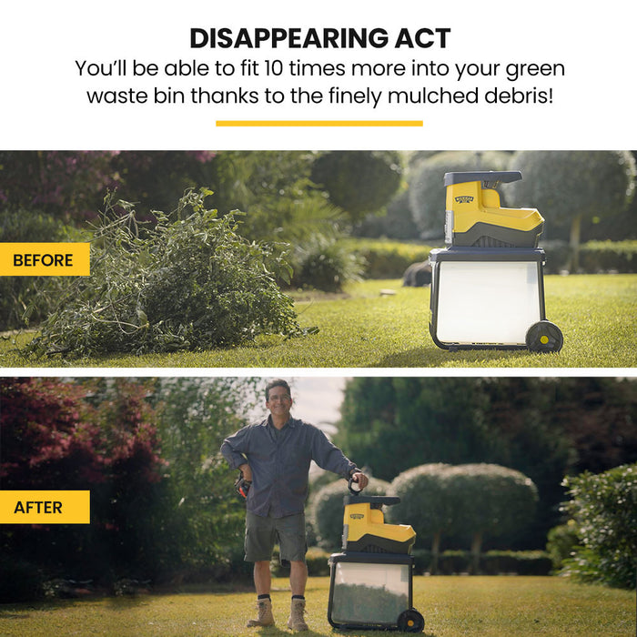 2400W Electric Mulcher Crushing Garden Shredder Chipper