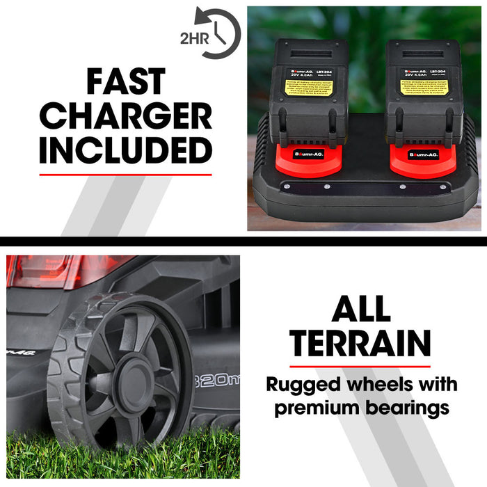 450Cx 40V Sync Cordless Lawn Mower Kit Fast Charger 2 X 4Ah Battery 320Mm Grass Cutting Path