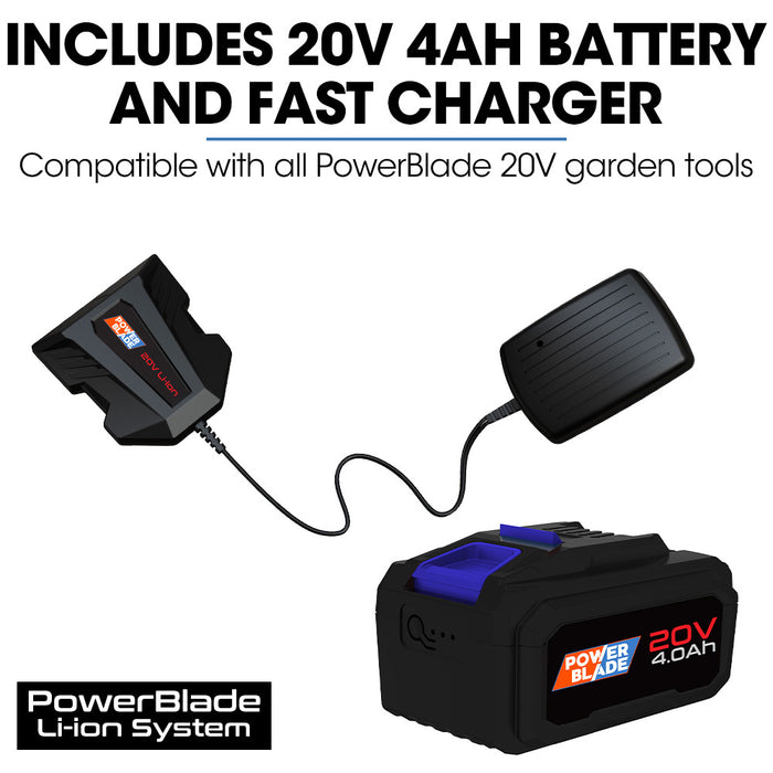 350Cx 20V 13" Cordless Lawn Mower Kit Fast Charger 4Ah Battery 5 Height Brushless Electric 330Mm Cutting Path