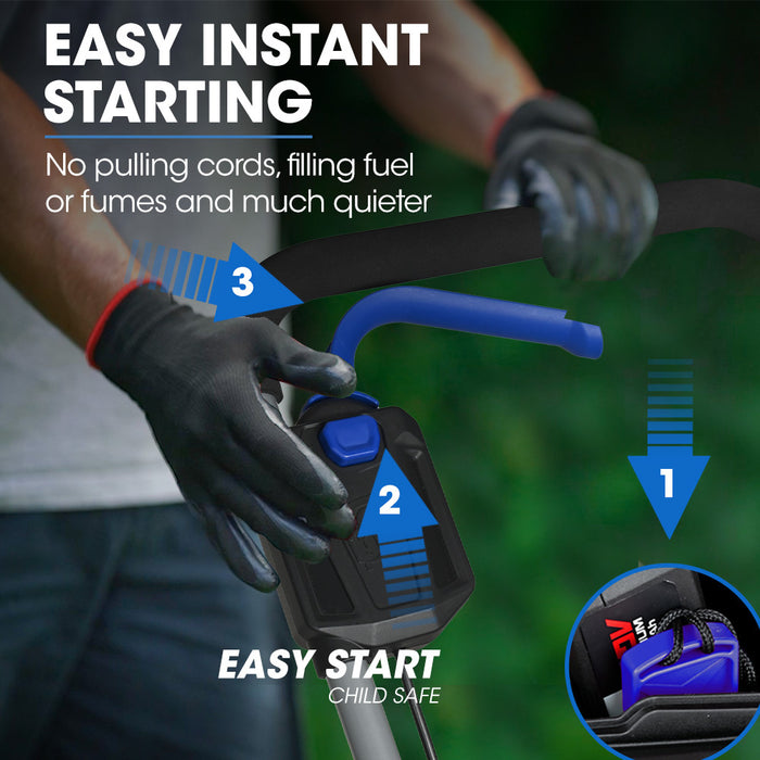 350Cx 20V 13" Cordless Lawn Mower Kit Fast Charger 4Ah Battery 5 Height Brushless Electric 330Mm Cutting Path