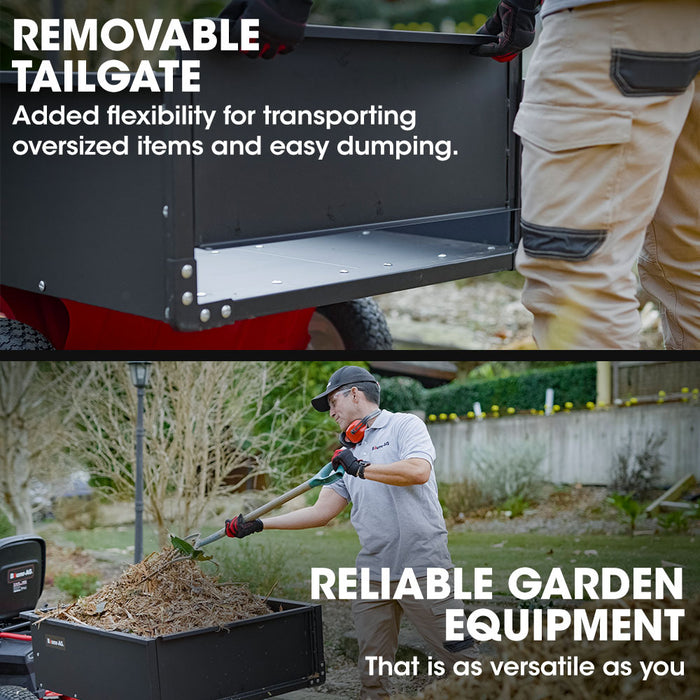 270Kg Capacity Metal Dump Cart For Ride On Mower