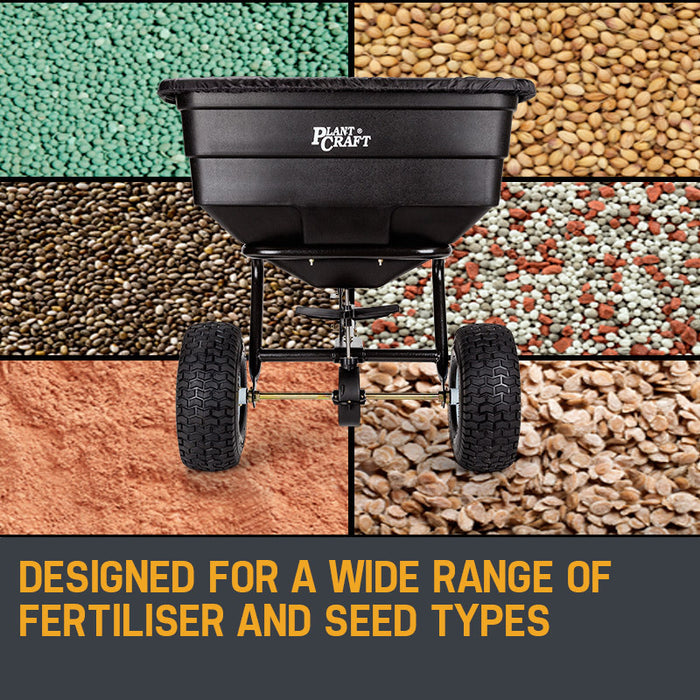 Tow Behind Broadcast Spreader 90Kg 105L Seed Fertiliser Tow Rotary