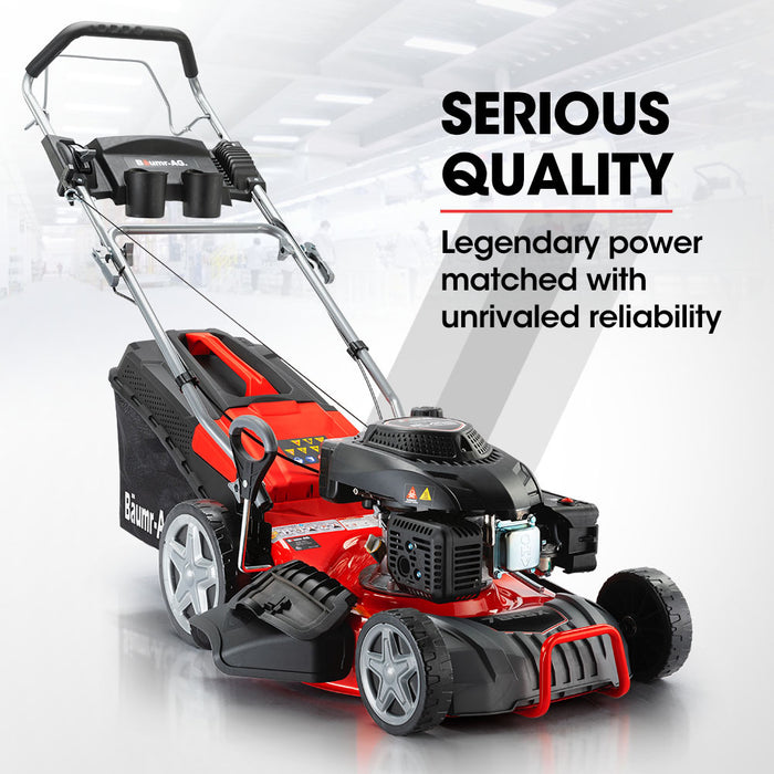 Lawn Mower 18 220Cc Petrol Self-Propelled Push Lawnmower 4-Stroke