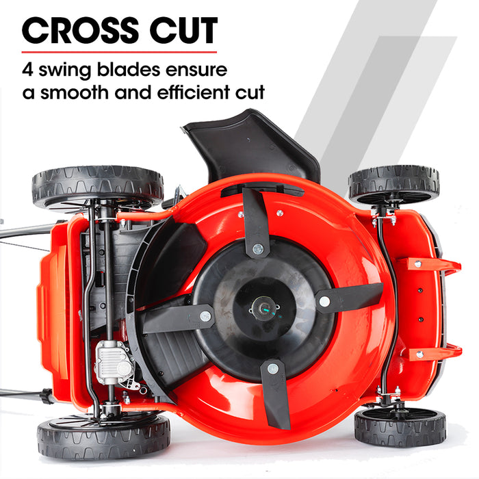 Lawn Mower 18 220Cc Petrol Self-Propelled Push Lawnmower 4-Stroke