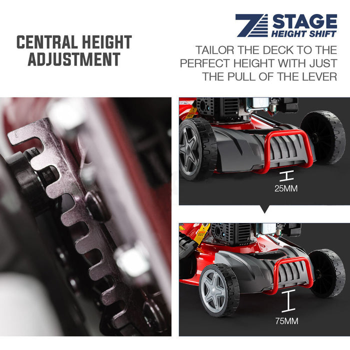 Lawn Mower 18 220Cc Petrol Self-Propelled Push Lawnmower 4-Stroke