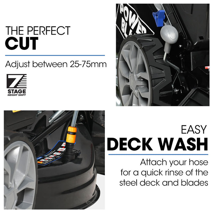 20" 200Cc Self-Propelled Lawn Mower 7 Height Steel Deck Deck Wash Port Ohv 4-Stroke Petrol - Vs900