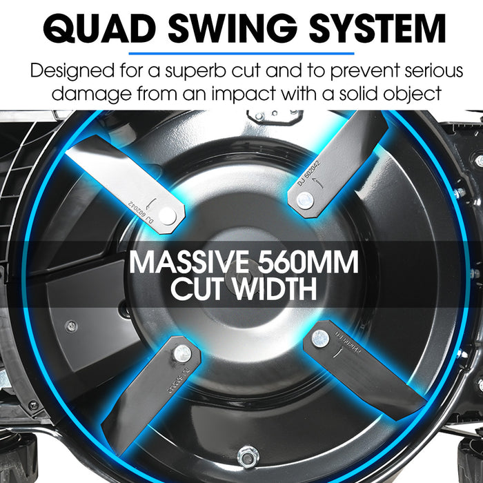 22" 224Cc Self-Propelled Lawn Mower Electric Start 7 Height Steel Deck Deck Wash Port Ohv 4-Stroke Petrol - Vs1000