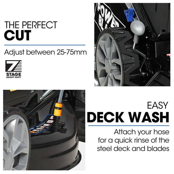 22" 224Cc Self-Propelled Lawn Mower Electric Start 7 Height Steel Deck Deck Wash Port Ohv 4-Stroke Petrol - Vs1000