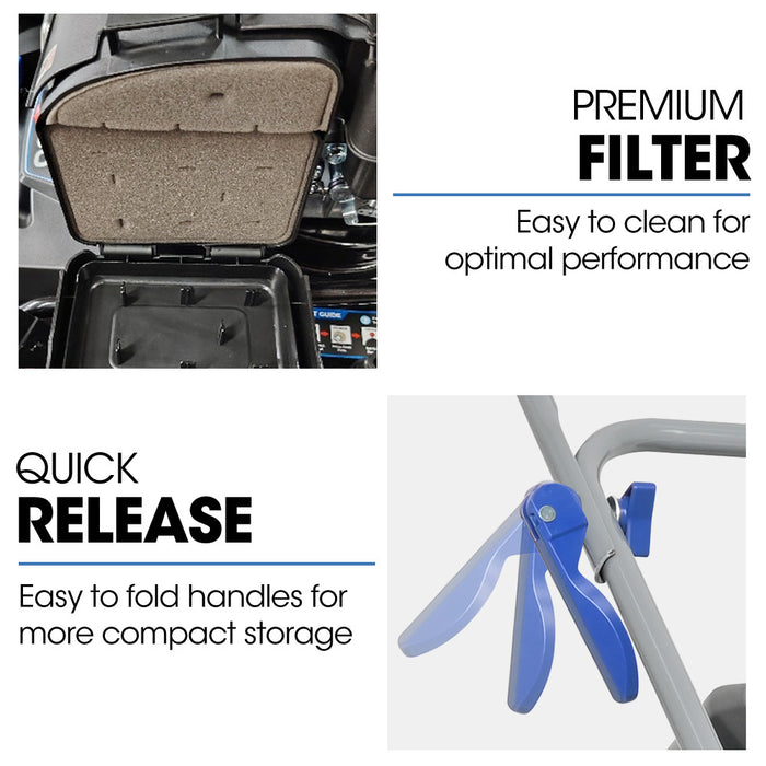 22" 224Cc Self-Propelled Lawn Mower Electric Start 7 Height Steel Deck Deck Wash Port Ohv 4-Stroke Petrol - Vs1000