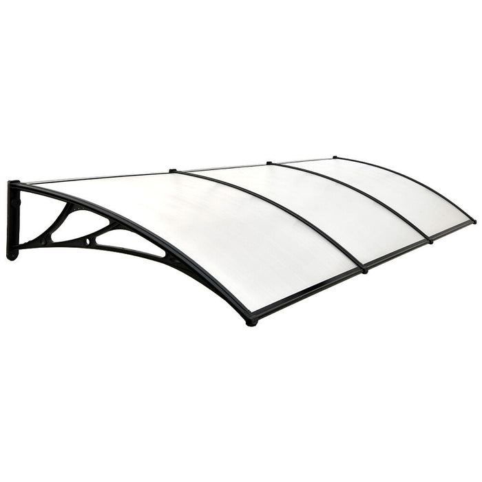 3X1M Aluminium Exterior Awning Black Diy External Uv Rain Protection Clear Polycarbonate Canopy Cover