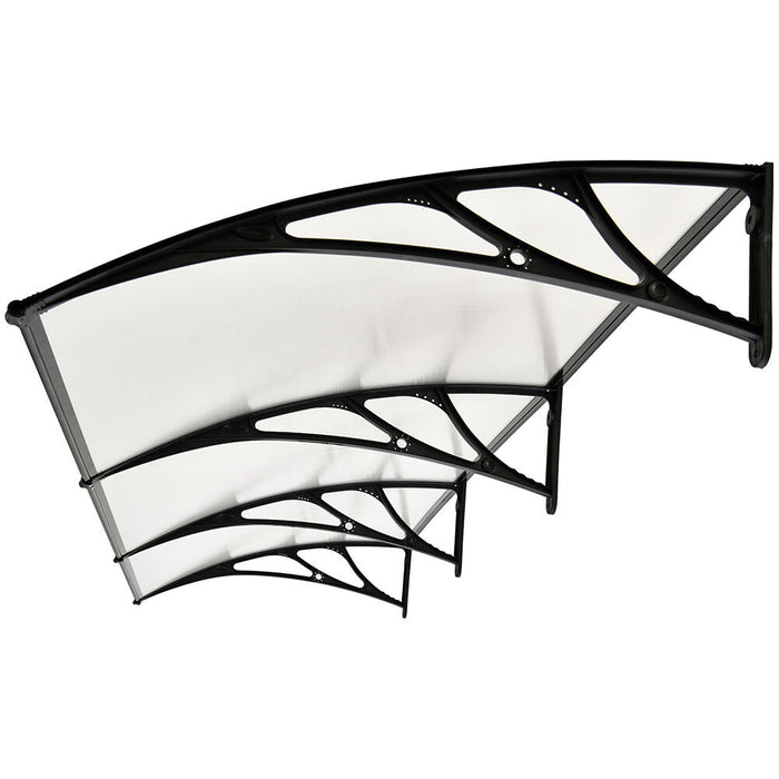 3X1M Aluminium Exterior Awning Black Diy External Uv Rain Protection Clear Polycarbonate Canopy Cover