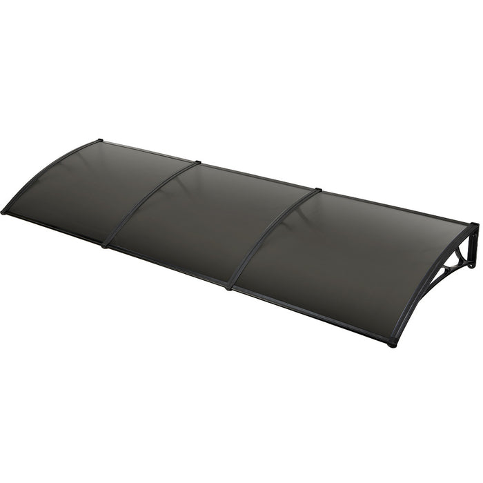 3X1M Aluminium Exterior Awning Black Diy External Uv Rain Protection Grey Tinted Polycarbonate Canopy Cover