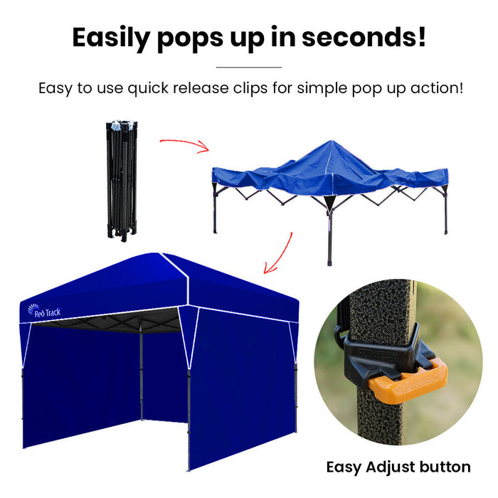 3.6X2.2M Ultra Compact Folding Gazebo Walls Carry Bag Portable Outdoor Popup Marquee For Camping Beach Navy Blue