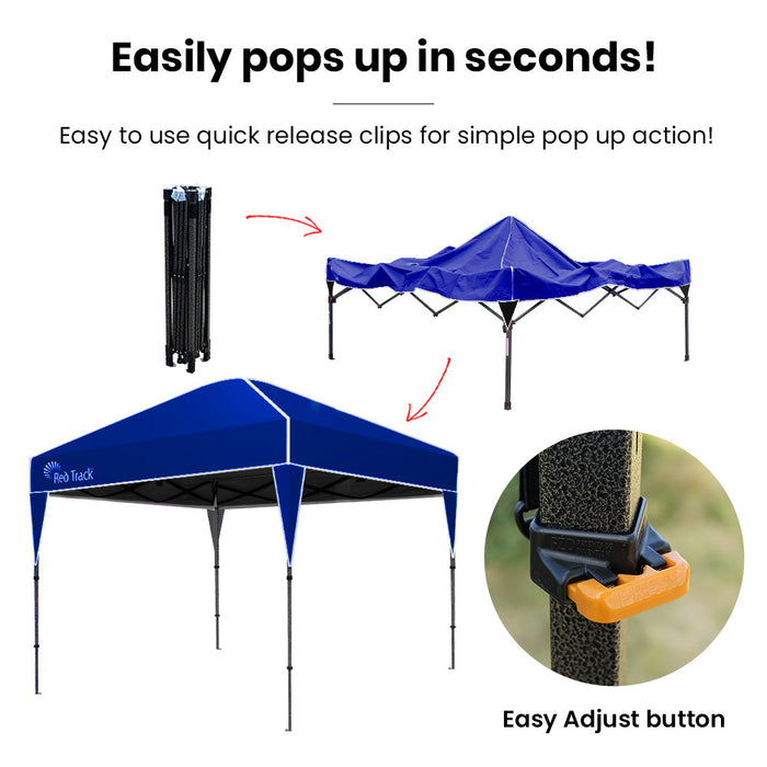 3X3M Ultra Compact Folding Gazebo Carry Bag Portable Outdoor Popup Marquee For Camping Beach Navy Blue