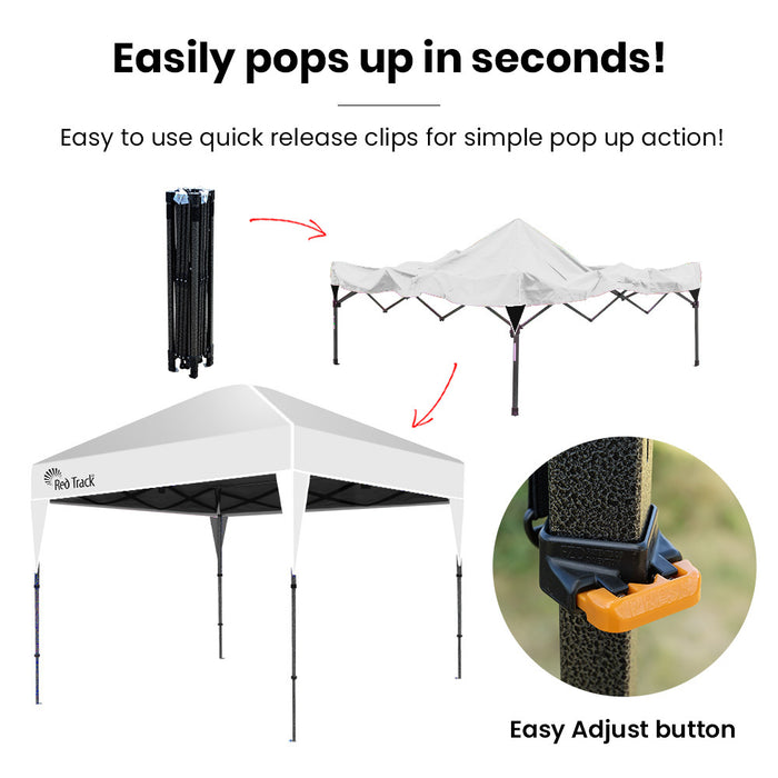3X3M Ultra Compact Folding Gazebo Carry Bag Portable Outdoor Popup Marquee For Camping Beach White