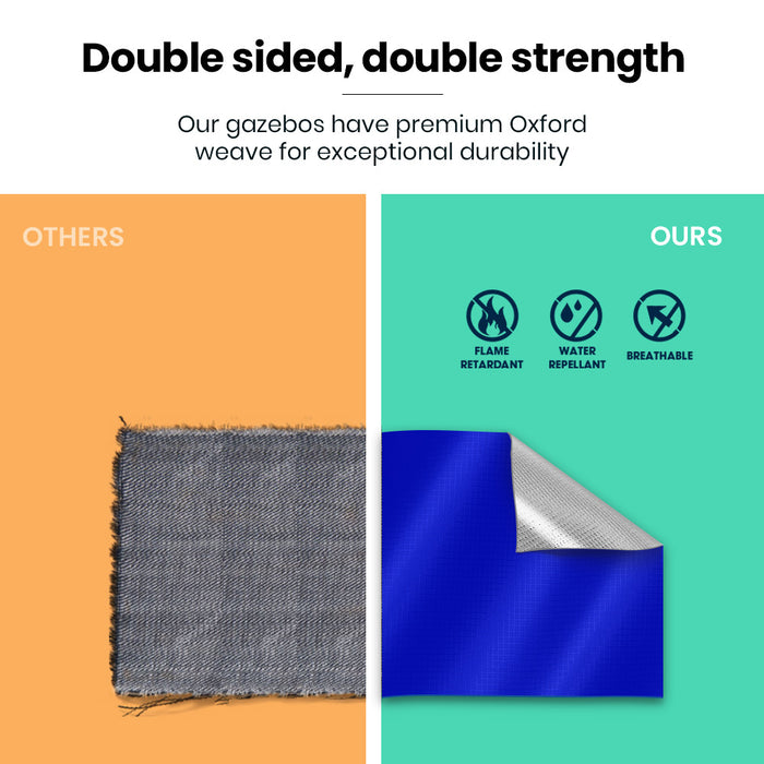 3X3M Ultra Compact Folding Gazebo Walls Carry Bag Portable Outdoor Popup Marquee For Camping Beach Navy Blue