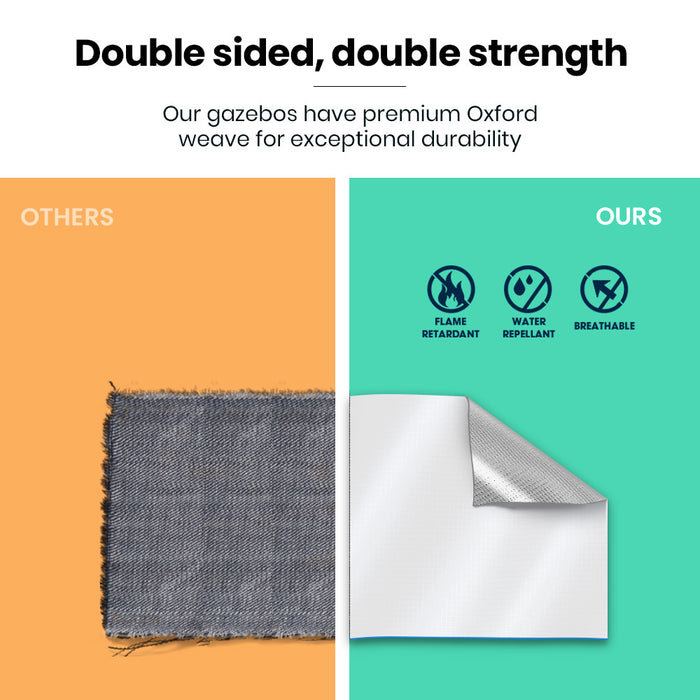 3X3M Ultra Compact Folding Gazebo Walls Carry Bag Portable Outdoor Popup Marquee For Camping Beach White