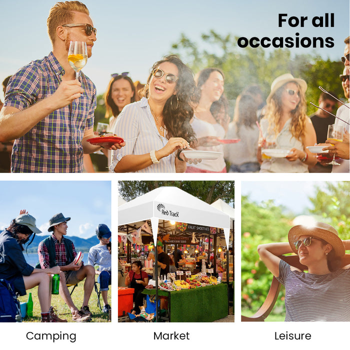 3X3M Ultra Compact Folding Gazebo Walls Carry Bag Portable Outdoor Popup Marquee For Camping Beach White