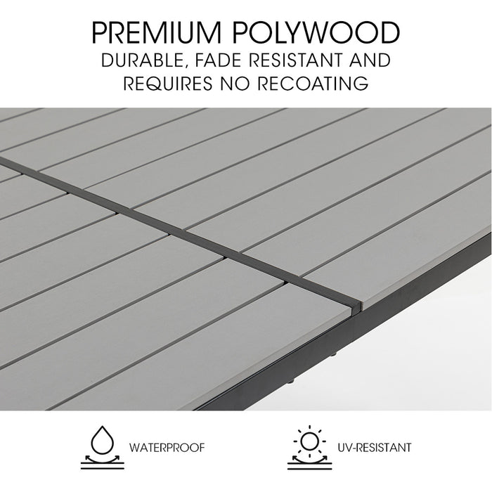 150X90Cm Outdoor Dining Table Rectangular Furniture For Outside