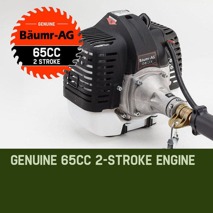 65Cc 9In1 Long Reach Garden Multi-Tool Pole Saw Hedge & Line Trimmer Brush Cutter 12 Inch Tree Trimming Pruning Chainsaw Bar 2 Extension Shafts