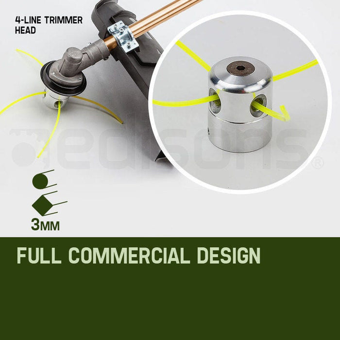 65Cc 9In1 Long Reach Garden Multi-Tool Pole Saw Hedge & Line Trimmer Brush Cutter 12 Inch Tree Trimming Pruning Chainsaw Bar 2 Extension Shafts