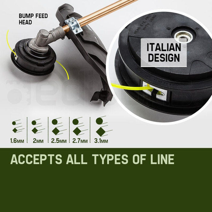 65Cc 9In1 Long Reach Garden Multi-Tool Pole Saw Hedge & Line Trimmer Brush Cutter 12 Inch Tree Trimming Pruning Chainsaw Bar 2 Extension Shafts