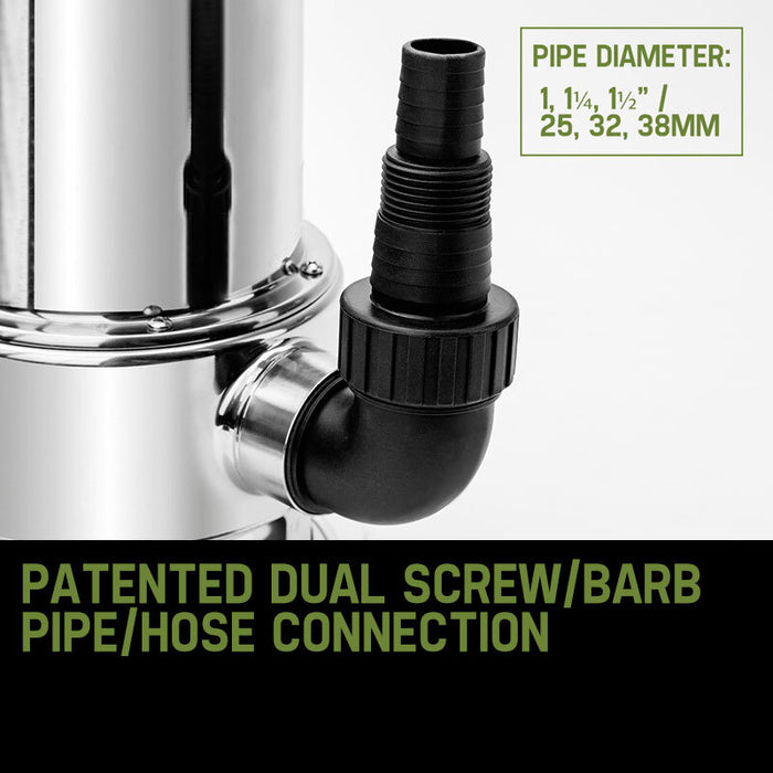 2000W Submersible Dirty Water Pump Bore Tank Well Steel Automatic