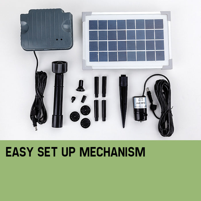 25W Solar Powered Fountain Submersible Water Pump With Battery Pond Kit Garden