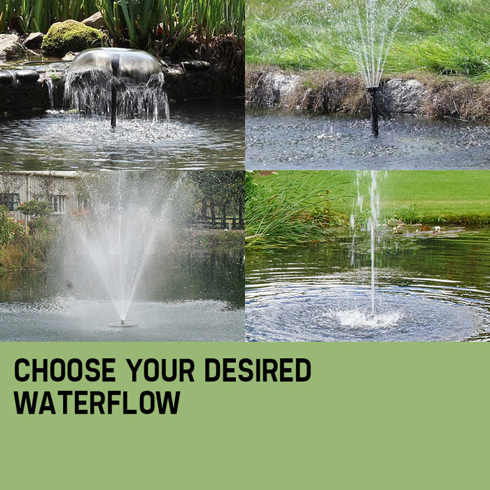 25W Solar Powered Fountain Submersible Water Pump With Battery Pond Kit Garden