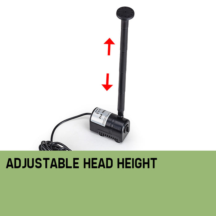 25W Solar Powered Fountain Submersible Water Pump With Battery Pond Kit Garden