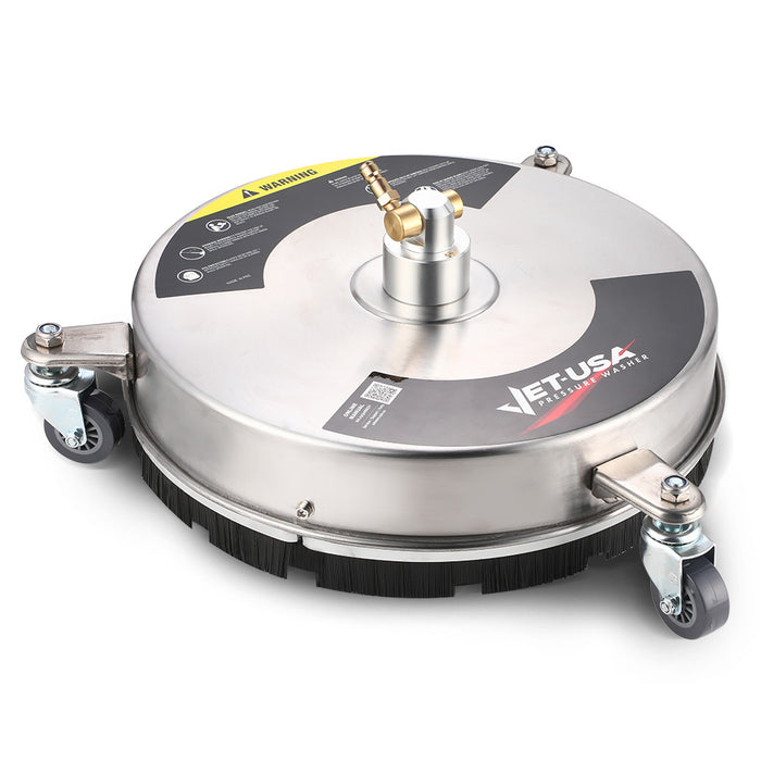 15" Stainless Steel Pressure Washer Surface Cleaner 1 / 4" Fitting For Concrete Driveway Patio Floor