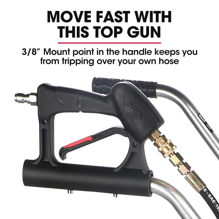 24" Stainless Steel Pressure Washer Surface Cleaner 3 / 8" Fitting With Yoke Handlebar For Concrete Driveway Patio Floor